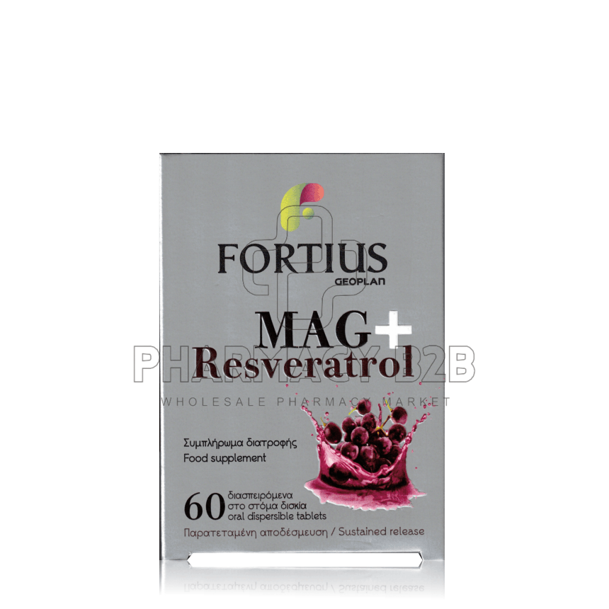 GEOPLAN Fortius MAG+ Resveratrol 200mg x60 διασπειρόμενα δισκία