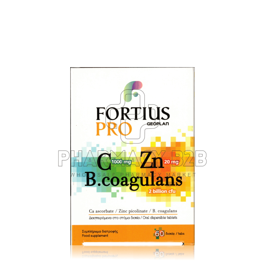 GEOPLAN Fortius Pro με Βιταμίνη C, Ψευδάργυρο και Προβιοτικά x60 διασπειρόμενα δισκία