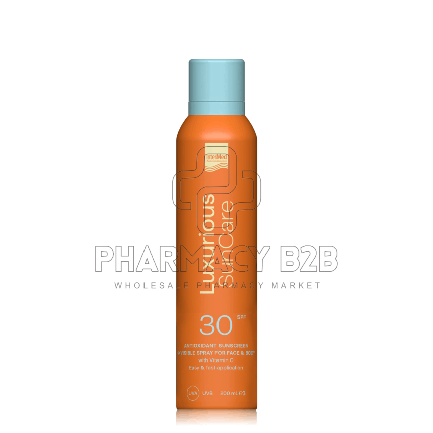 INTERMED Luxurious Suncare Antioxidant Sunscreen Invisible Spray SPF30 Αντηλιακό Σπρέι για Πρόσωπο & Σώμα 200ml