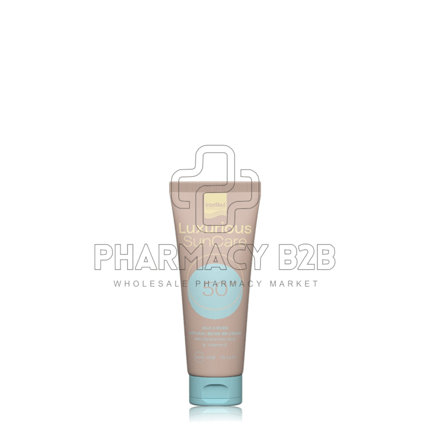 INTERMED Luxurious SunCare Silk Cover BB Cream With Hyaluronic Acid SPF50 Αντηλιακή Κρέμα Προσώπου με Χρώμα 75ml