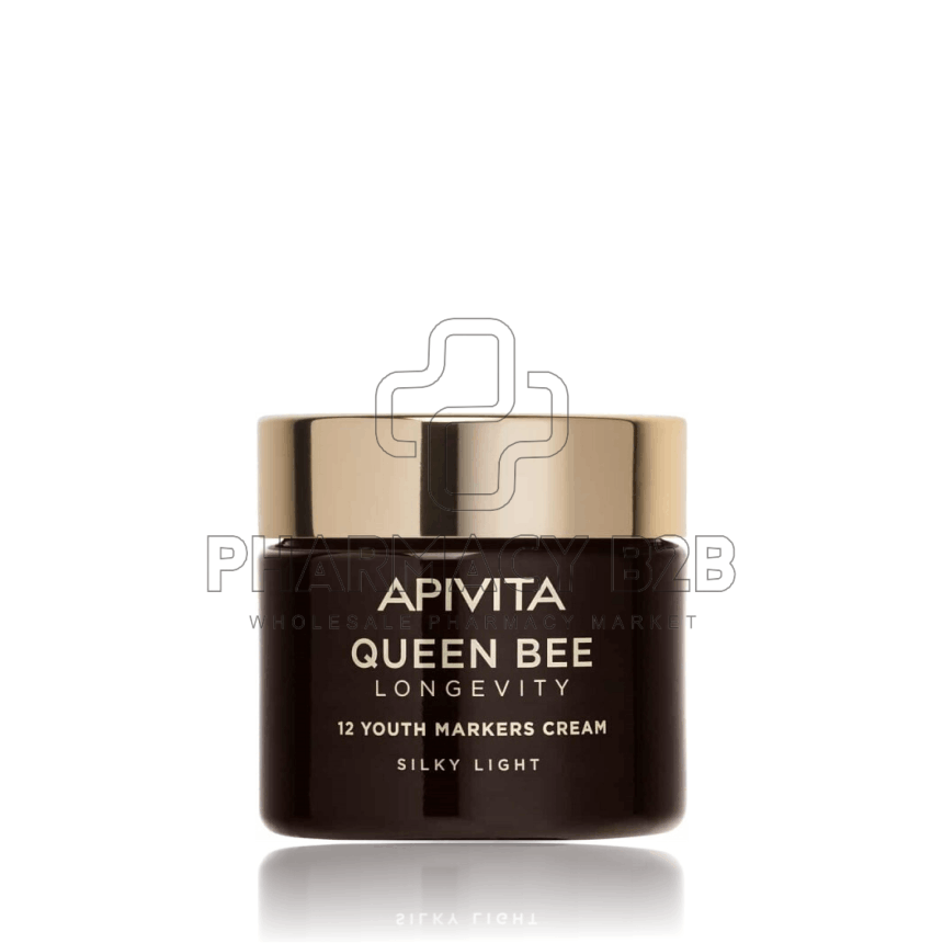 APIVITA Queen Bee Longevity Light Day Cream Ελαφριά Βελούδινη Κρέμα Για Δράση Σε 12 Δείκτες Νεότητας 50ml