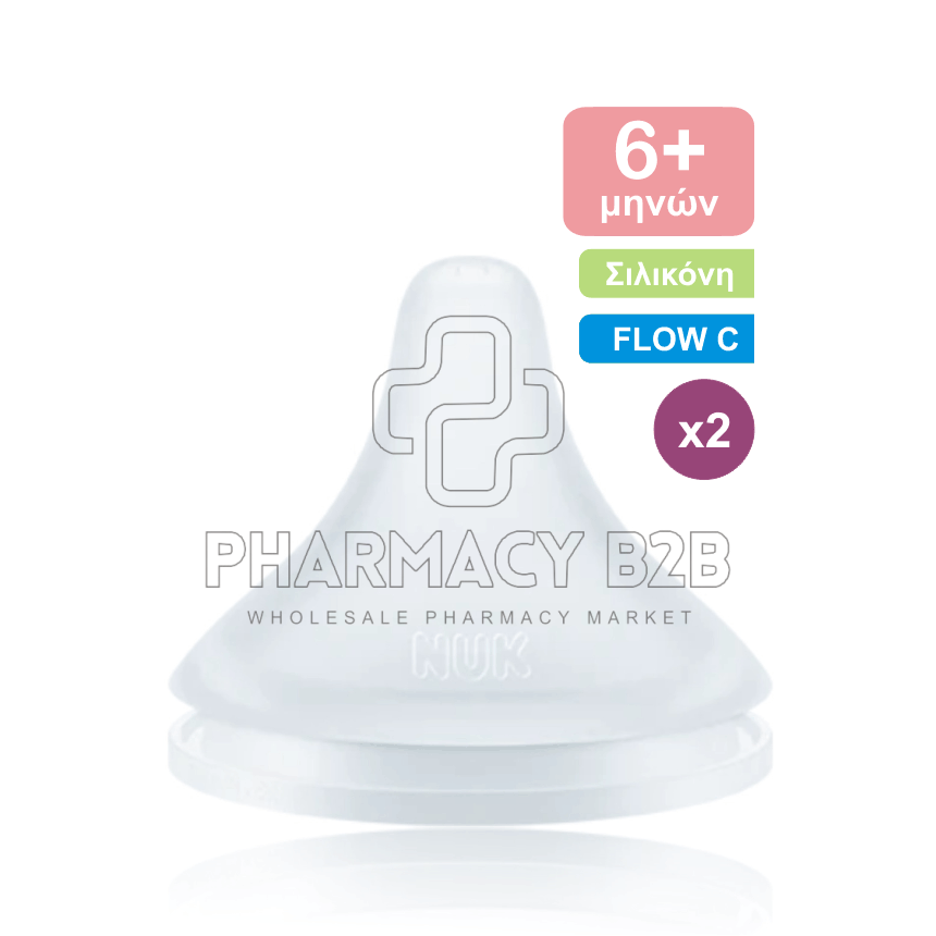 NUK Perfect Match Θηλές Σιλικόνης Flow Control 3m+ x2τεμ