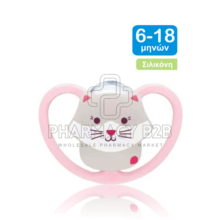 NUK Perfect Match Air Πιπίλα Σιλικόνης με Θήκη 6-18m - Γάτα