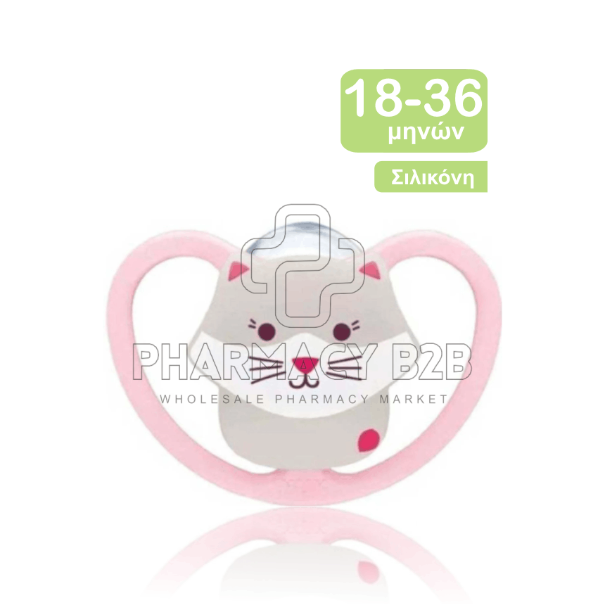 NUK Perfect Match Air Πιπίλα Σιλικόνης με Θήκη 18-36m - Γάτα