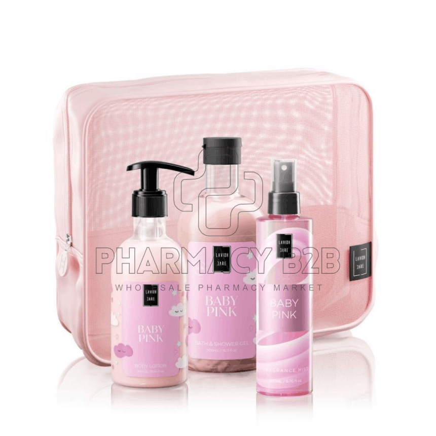 LAVISH CARE Baby Pink Body Care Bag Set Σετ περιποίησης σώματος με νεσεσέρ