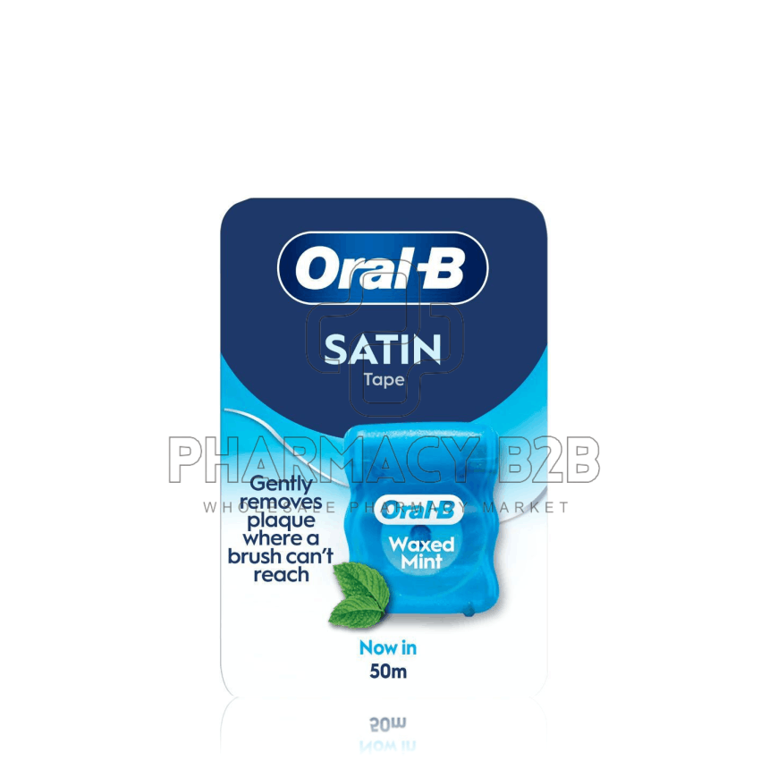 ORAL-B Satin Tape Κηρωμένο Οδοντικό Nήμα με Γεύση Μέντας 50m ORAL-B Satin Tape Κηρωμένο Οδοντικό Nήμα με Γεύση Μέντας 50m
