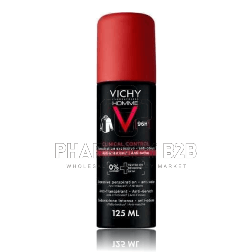 VICHY Deodorant Homme Clinical Control 96h Ανδρικό Αποσμητικό Σπρέι για 96 Ώρες Προστασίας 125ml VICHY Deodorant Homme Clinical Control 96h Ανδρικό Αποσμητικό Σπρέι για 96 Ώρες Προστασίας 125ml