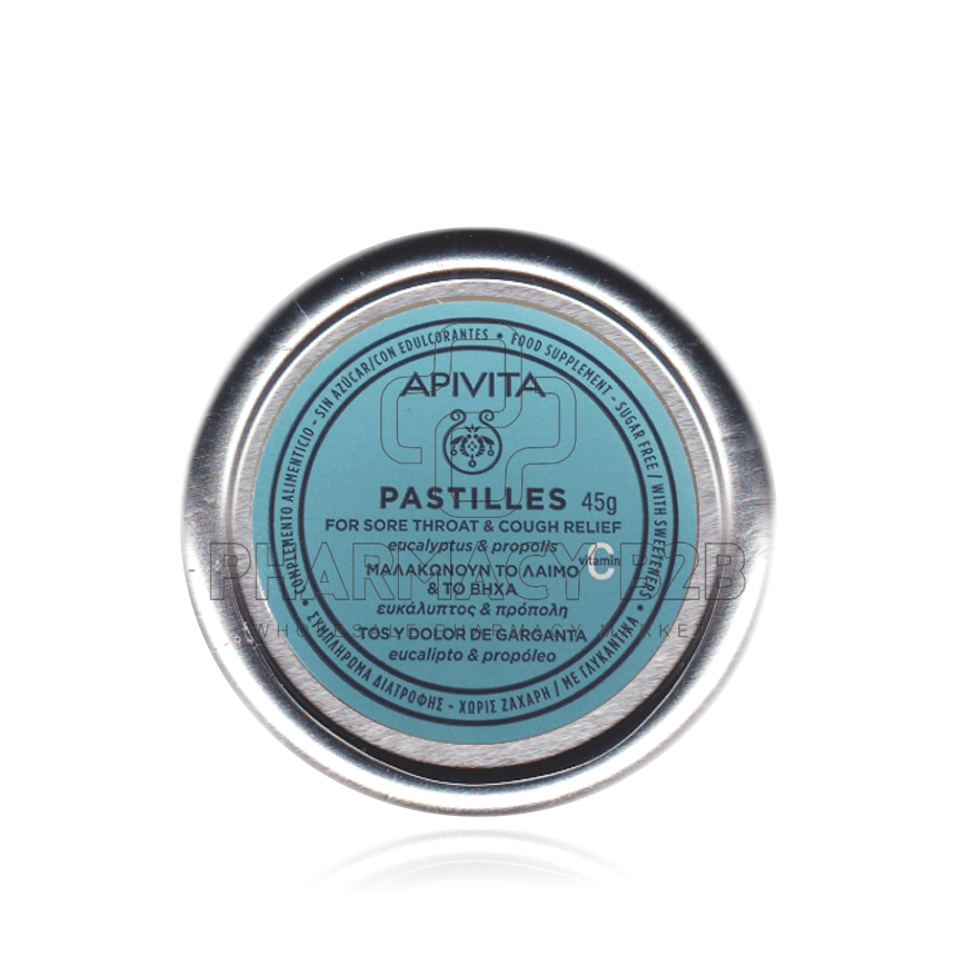 APIVITA Παστίλιες για τον Πονόλαιμο και το Βήχα με Ευκάλυπτο & Πρόπολη 45g