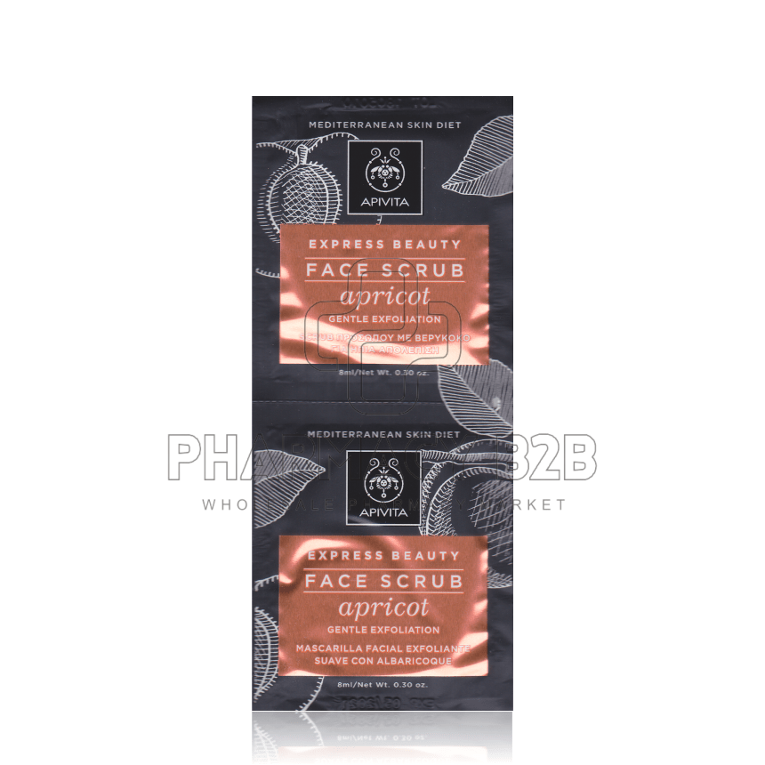 APIVITA Express Beauty Gel Ήπιας Απολέπισης με Βερύκοκο 2x8ml