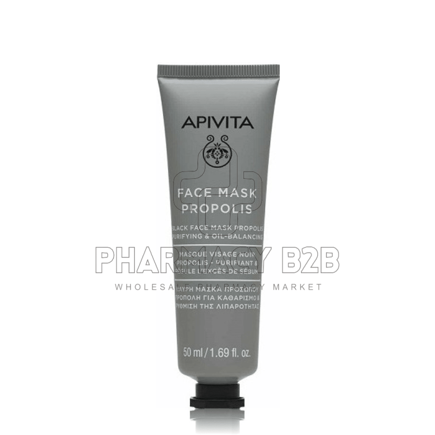 APIVITA Μαύρη Μάσκα Προσώπου Πρόπολη για Καθαρισμό & Ρύθμιση της Λιπαρότητας 50ml
