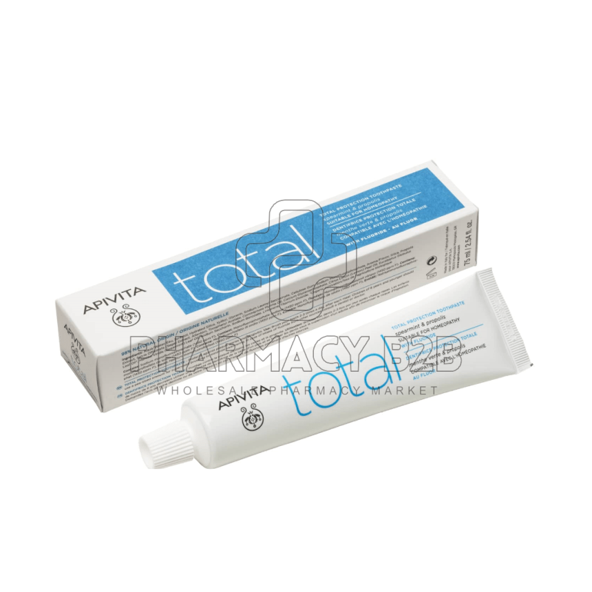 APIVITA Natural Dental Care TOTAL Οδοντόκρεμα για Ολοκληρωμένη Προστασία με Πρόπολη & Δυόσμο 75ml