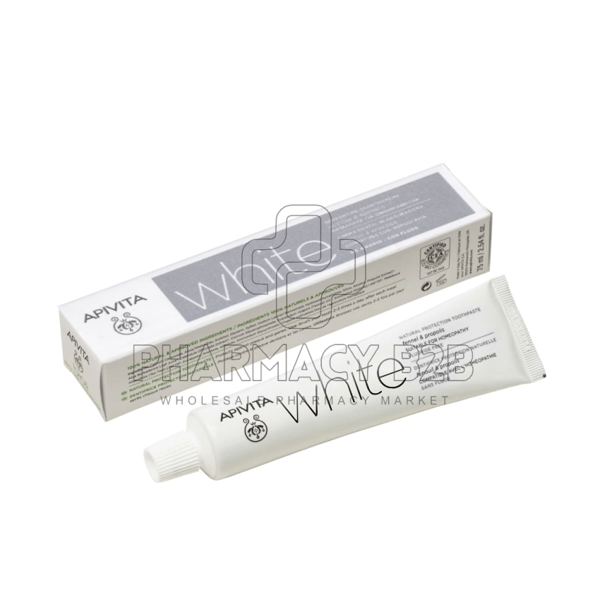 APIVITA Natural Dental Care WHITE Λευκαντική Οδοντόκρεμα με Μαστίχα & Πρόπολη 75ml
