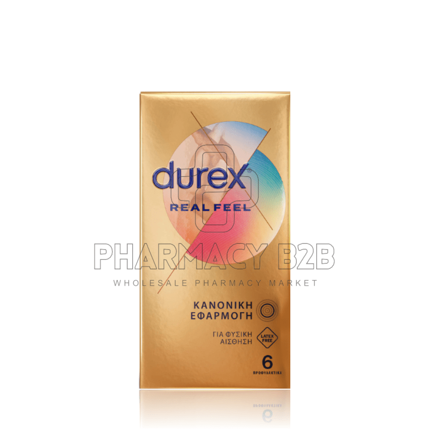 DUREX Real Feel Προφυλακτικά Χωρίς Λάτεξ για Φυσική Αίσθηση 6τμχ
