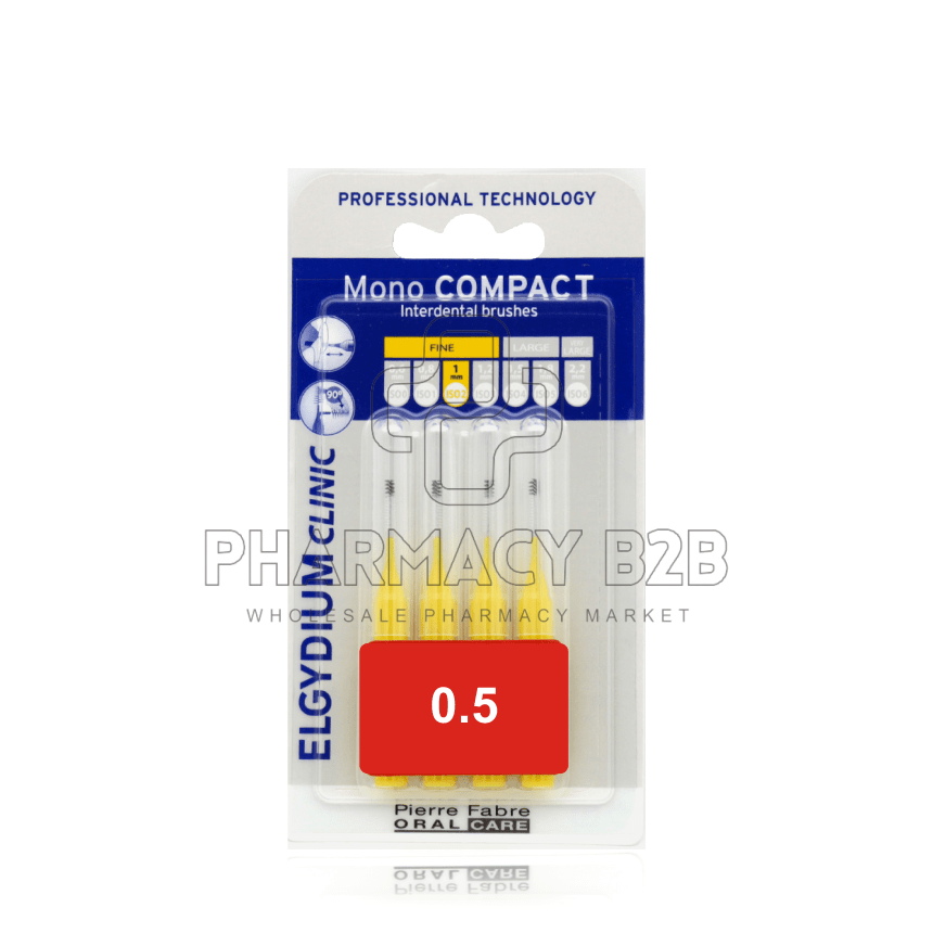 ELGYDIUM MONOCOMPACT 0,5 YELLOW μεσοδόντια βουρτσάκια 4τμχ