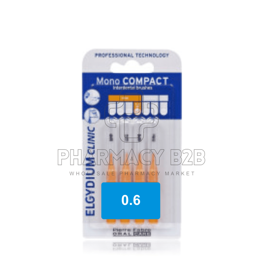 ELGYDIUM MONOCOMPACT 0,6 ORANGE μεσοδόντια βουρτσάκια 4τμχ