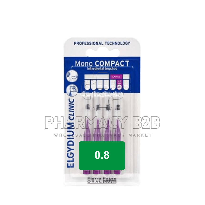 ELGYDIUM MONOCOMPACT 0,8 PURPLE μεσοδόντια βουρτσάκια 4τμχ