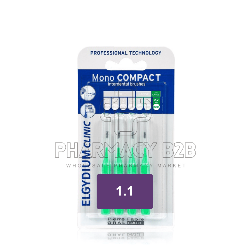 ELGYDIUM MONOCOMPACT 1,1 GREEN μεσοδόντια βουρτσάκια 4τμχ