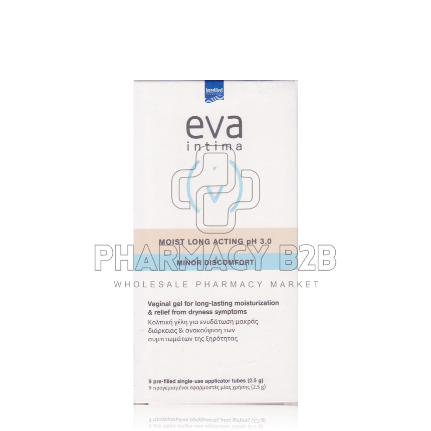 INTERMED EVA MOIST LONG ACTING Υγραντική Κολπική Γέλη 9 προγεμισμένοι κολπικοί εφαρμοστές
