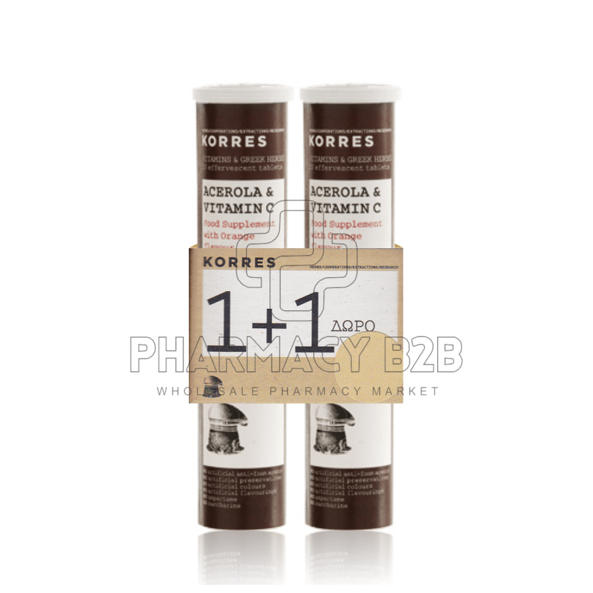 KORRES ΒΙΤΑΜΙΝΕΣ ACEROLA 1+1 αναβράζοντα δισκία 2x18