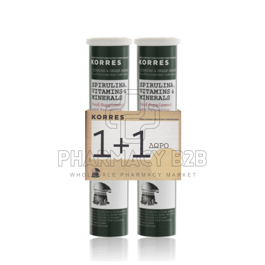 KORRES ΒΙΤΑΜΙΝΕΣ SPIRULINA 1+1 αναβράζοντα δισκία 2x18 *