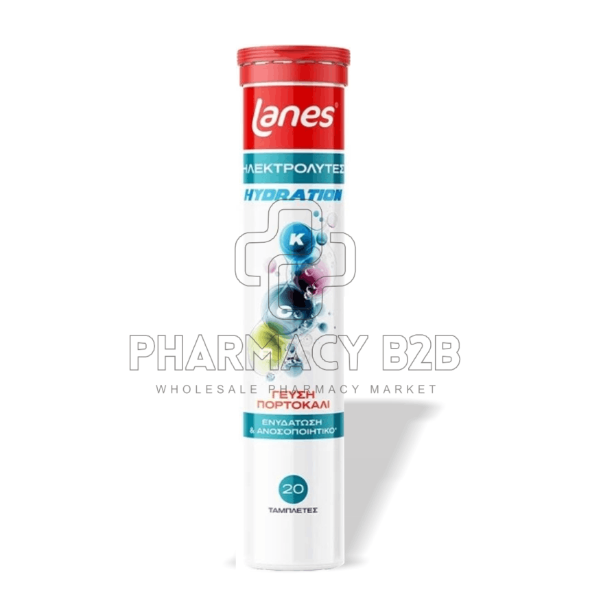 LANES Electrolytes & Vitamins B, C, E αναβράζοντα δισκία x20