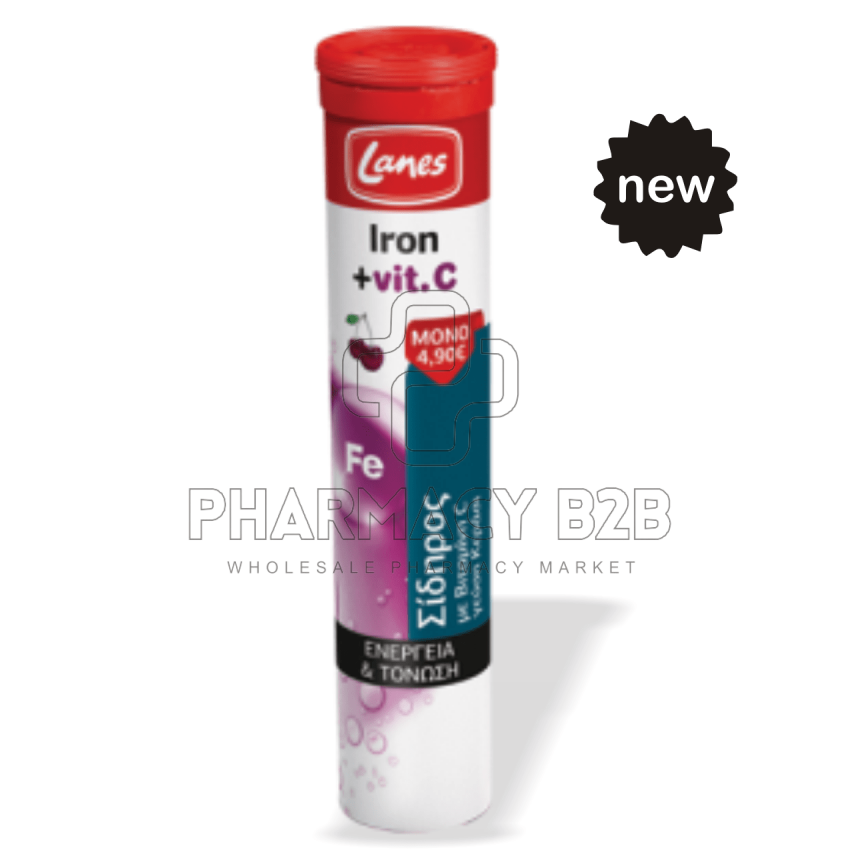 LANES Iron & Vitamin C αναβράζοντα δισκία x20
