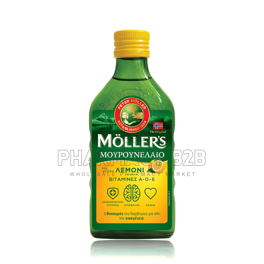 Moller's Παραδοσιακό Μουρουνέλαιο σε Υγρή Μορφή με Γεύση Λεμόνι 250ml