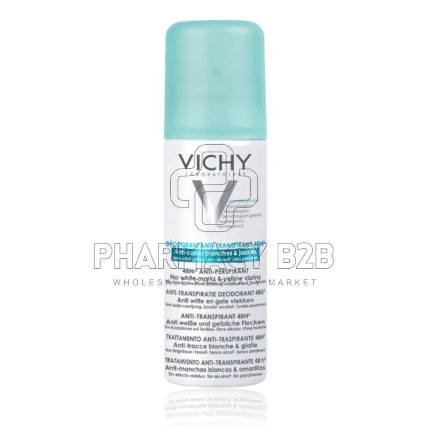 VICHY Deodorant 48ωρη Αποσμητική Φροντίδα Aerosol Αποσμητικό για Έντονη Εφίδρωση 125ml