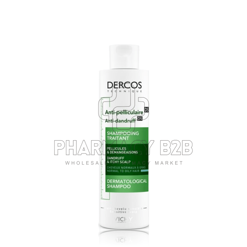 VICHY Dercos Shampoo Anti-dandruff DS Αντιπιτυριδικό Σαμπουάν για κανονικά έως λιπαρά μαλλιά 200ml