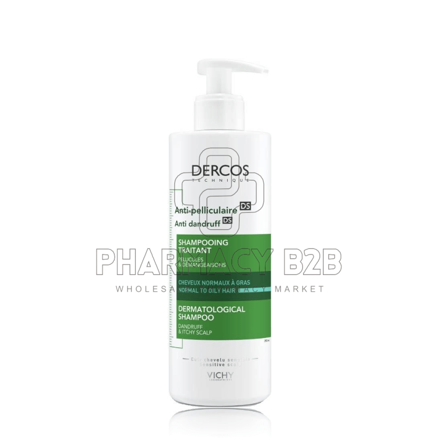 VICHY Dercos Shampoo Anti-dandruff DS Αντιπιτυριδικό Σαμπουάν για κανονικά έως λιπαρά μαλλιά 390ml