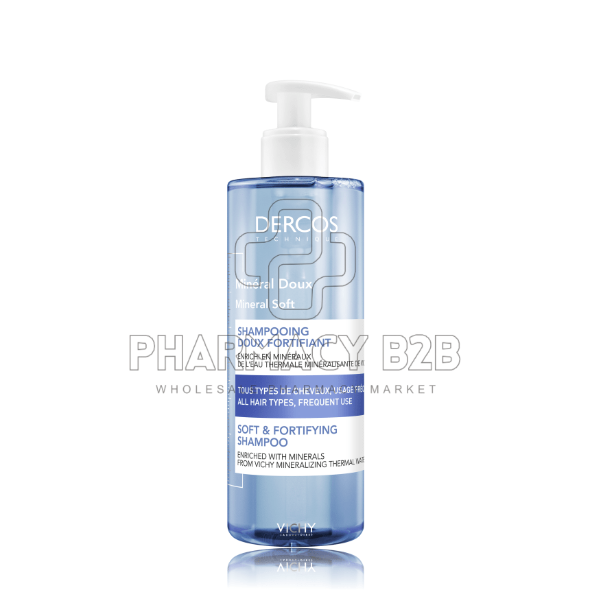 VICHY Dercos Shampoo Mineral Απαλό & Τονωτικό Καθημερινό Σαμπουάν για όλη την οικογένεια 400ml