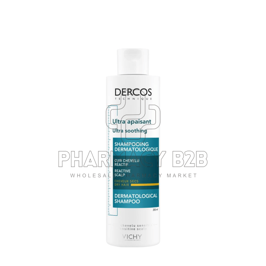 VICHY Dercos Shampoo Ultra soothing dry Σαμπουάν για Ξηρά Μαλλιά με καταπραυντική δράση για ευαίσθητο & αντιδραστικό τριχωτό 200ml