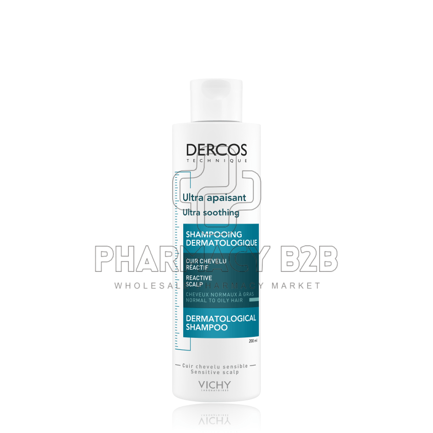 VICHY Dercos Shampoo Ultra soothing oily Σαμπουάν για Κανονικά-Λιπαρά Μαλλιά με καταπραυντική δράση για ευαίσθητο & αντιδραστικό τριχωτό 200ml