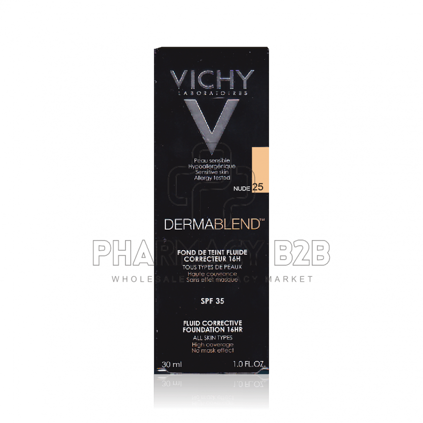 VICHY Dermablend Fluid Make-up (25) Διορθωτικό make-up με λεπτόρρευστη υφή για υψηλή κάλυψη 30ml VICHY Dermablend Fluid Make-up (25) Διορθωτικό make-up με λεπτόρρευστη υφή για υψηλή κάλυψη 30ml
