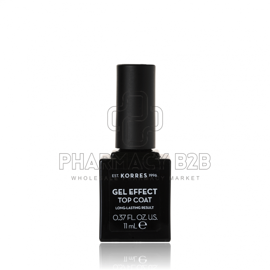 KORRES GEL EFFECT TOP COAT Διάφανο Βερνίκι Νυχιών 11ml