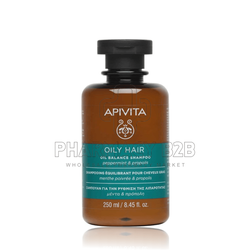 APIVITA Σαμπουάν για την Ρύθμιση της Λιπαρότητας με Μέντα & Πρόπολη 250ml