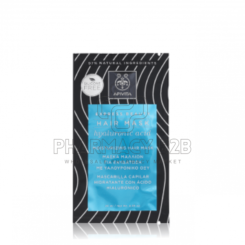 APIVITA HAIR MASK EXPRESS MOISTURIZING Μάσκα Μαλλιών για Ενυδάτωση με Υαλουρονικό Οξύ 20ml