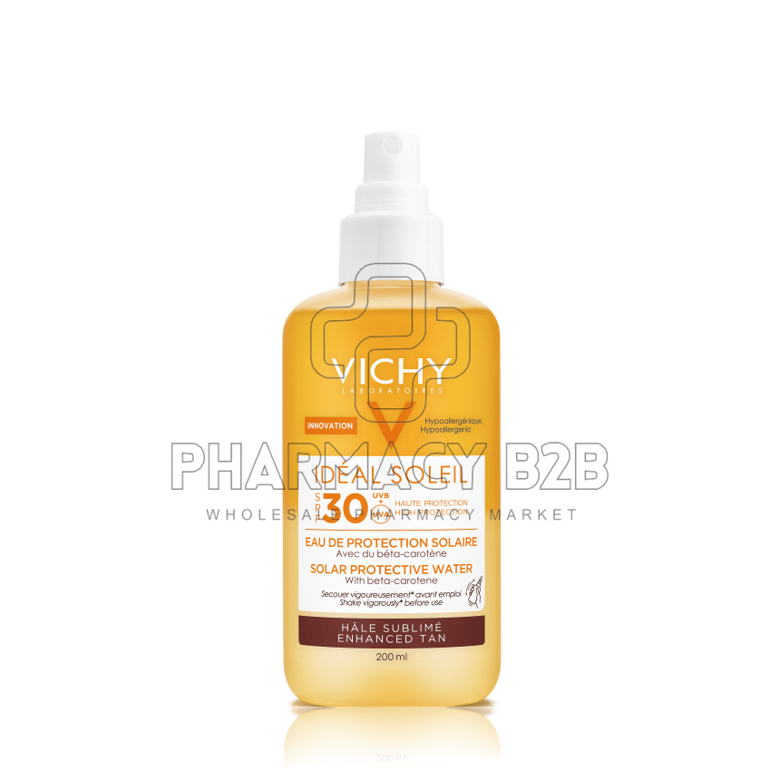 VICHY Capital Soleil Αντηλιακό νερό με Β-καροτένιο για όμορφο μαύρισμα SPF30 200ml