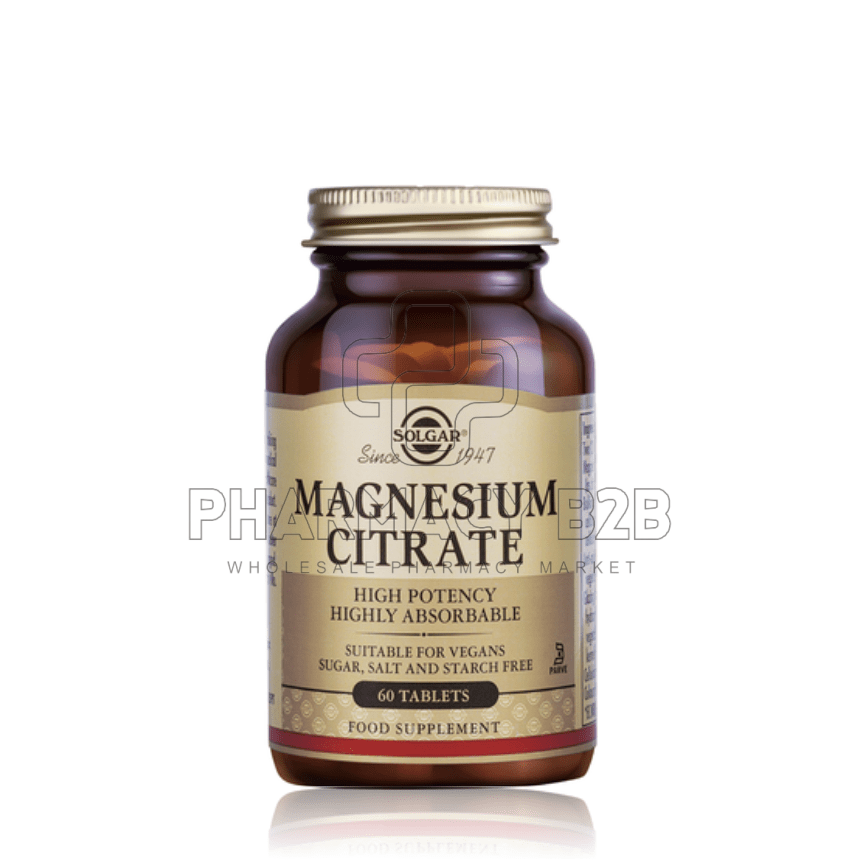 SOLGAR Magnesium Citrate 200mg, 60 ταμπλέτες