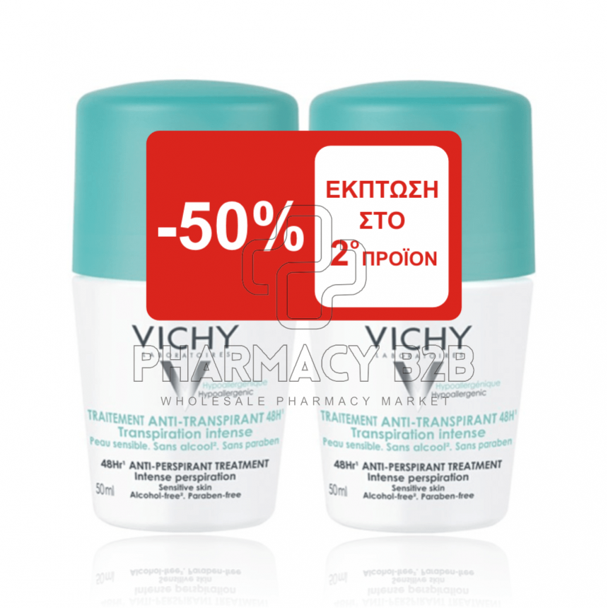 VICHY Deodorant Anti-Transpirant Roll-On 48h 2x50ml