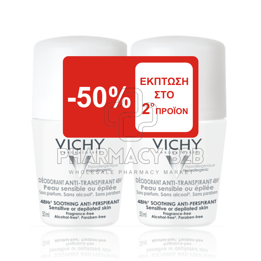 VICHY Deodorant Anti-Transpirant Sensitive Roll-On 48h 2x50ml