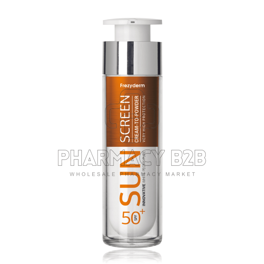 FREZYDERM SUN SCREEN CREAM-TO-POWDER SPF 50+ - Αντηλιακό Προσώπου με Αίσθηση Πούδρας 50ml