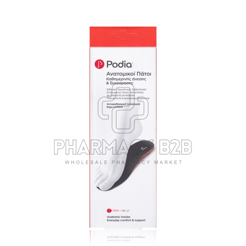 PODIA INSOLES Ανατομικοί Πάτοι Καθημερινής Άνεσης & Ξεκούρασης No 37, 1 ζεύγος
