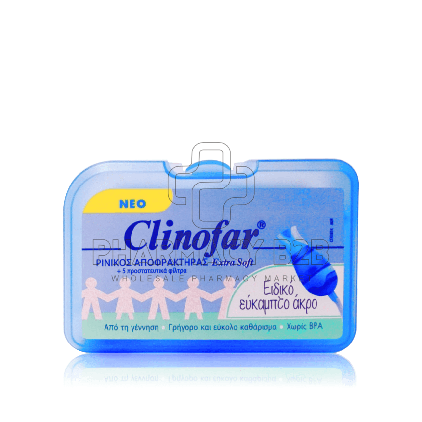 CLINOFAR Συσκευή Extra Soft Ρινικός Αποφρακτήρας με 5 Προστατευτικά Φίλτρα