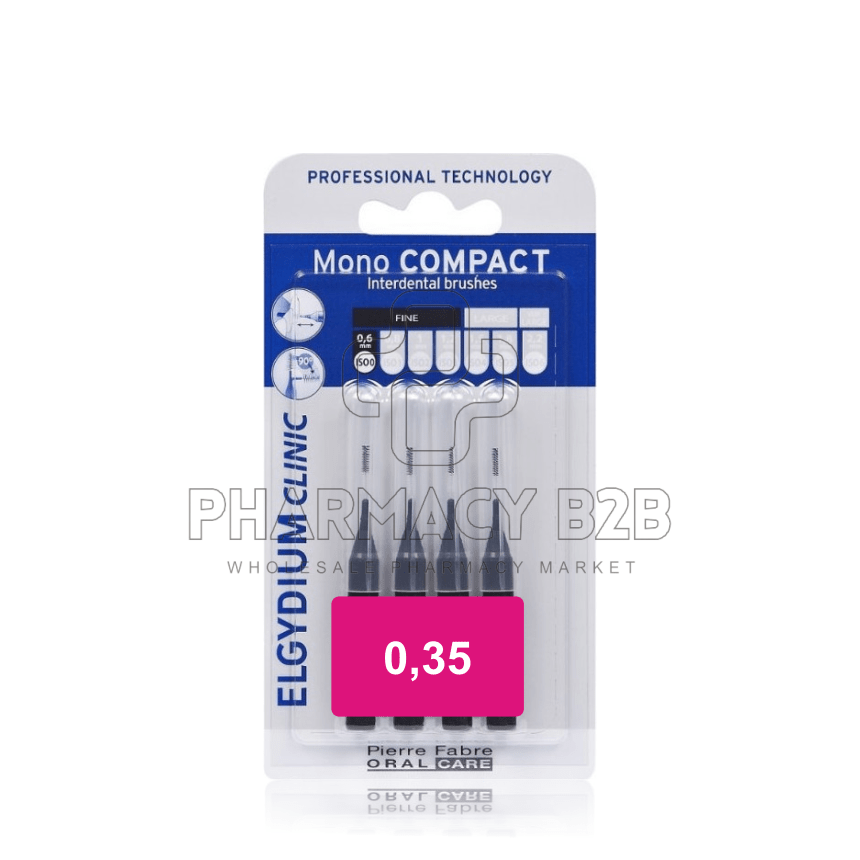 ELGYDIUM MONOCOMPACT 0,35 BLACK μεσοδόντια βουρτσάκια 4τμχ