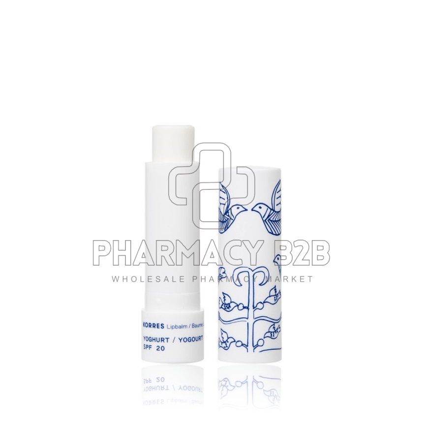 KORRES Lip Balm Yoghurt SPF20 Ενυδατική Φροντίδα για τα Χείλη Γιαούρτι με Αντιηλιακή Προστασία 4.5g