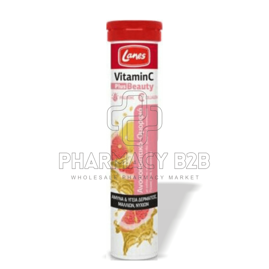 LANES Vitamin C 500mg Plus Beauty αναβράζοντα δισκία x20