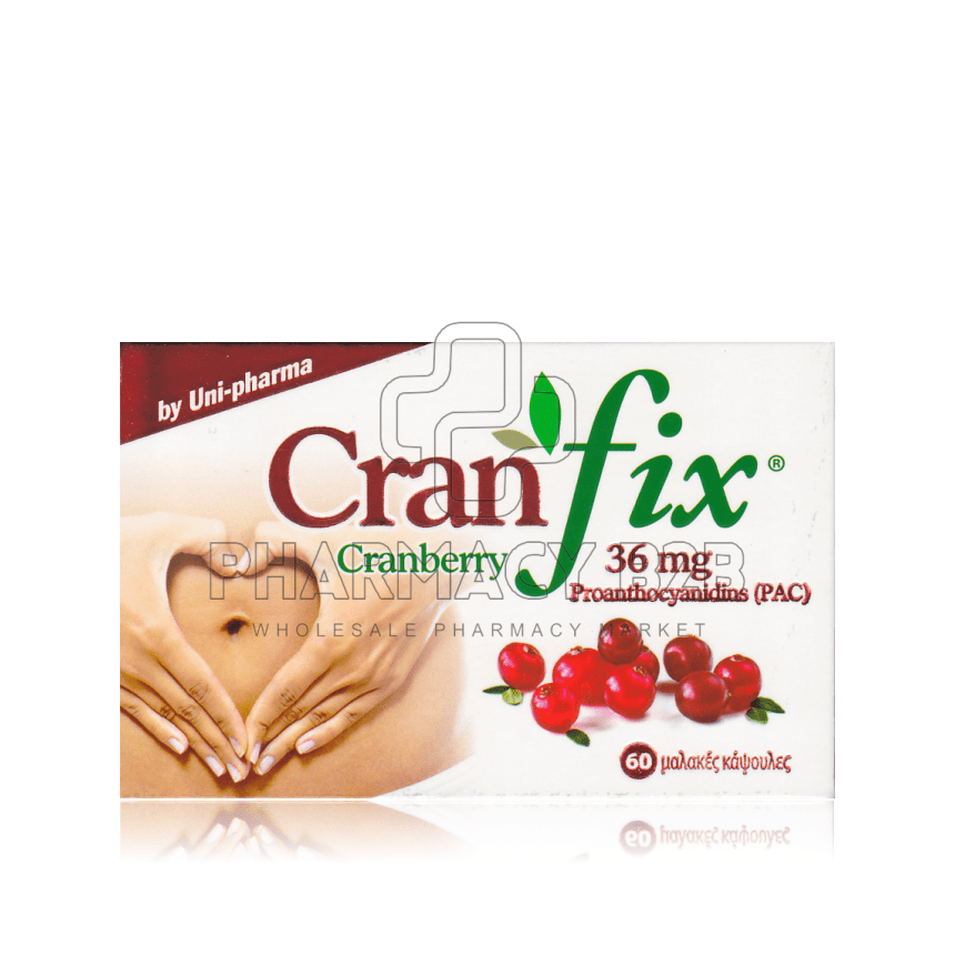 UNI-PHARMA Cranfix Cranberry 36mg για την Αντιμετώπιση της Ουρολοίμωξης 60 κάψουλες