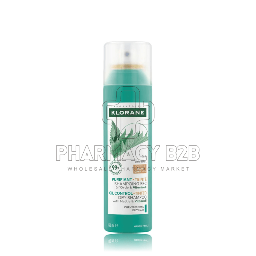 KLORANE Dry Shampoo Oil Control Tinted With Nettle & Vitamin E Ξηρό Σαμπουάν Με Χρώμα Για Λιπαρά Μαλλιά 150ml