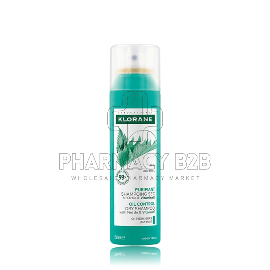 KLORANE Dry Shampoo Oil Control With Nettle & Vitamin E Ξηρό Σαμπουάν Για Λιπαρά Μαλλιά 150ml
